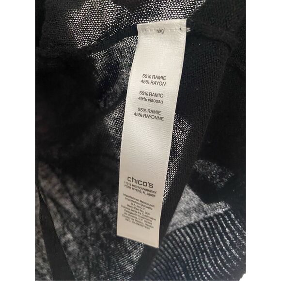 Chico’s Black Lightweight Cardigan Convertible Two Ways Sz 3 - Picture 4 of 7